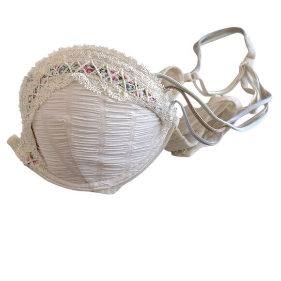 INTIMISSIMI Secret Garden Ruched Feminine FLORAL Ivory Bra sz. 32B - Picture 2 of 2